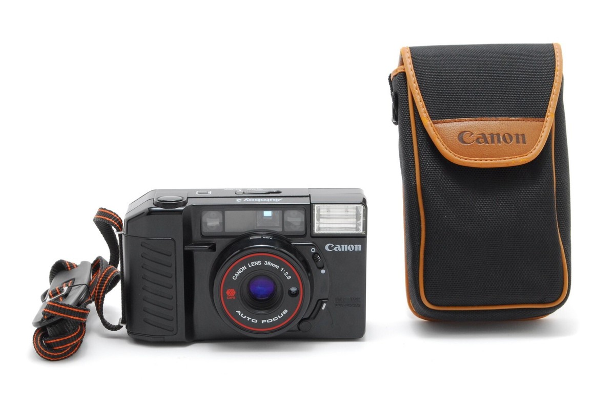 NEAR MINT w/Case] Canon Autoboy 2 Black 35mm Compact Film