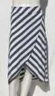 ATHLETA US XXS XS Navy White Ribbon Striped Jersey Pull On Tulip Wrap Midi Skirt