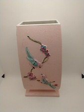 Vintage Hull USA Pottery Serenade Vase S 11 Birds Light Pink 11x5 Inches (1957)