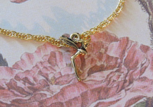 Tinkerbell Anklet Disney's Tinker Bell Fairy 24 Karat Gold Plate Ankle Bracelet - Picture 7 of 8