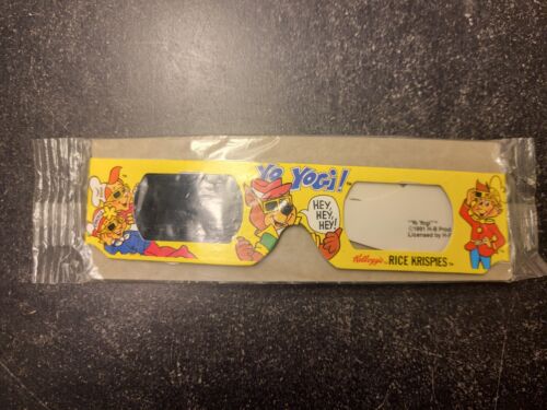1991 Kellogg's Rice Krispies Yogi Bear 3-D Glasses New/Sealed Yo Yogi!  - Picture 1 of 2