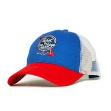 Pabst Blue Ribbon Embroidered Logo Hat Blue