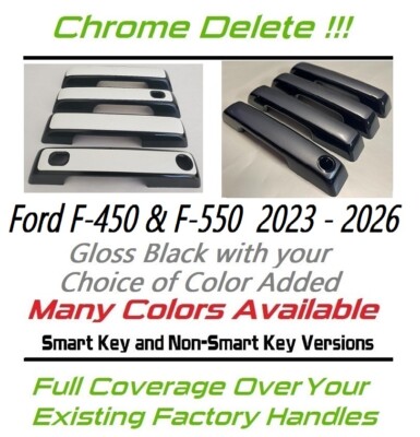 Black & Color Door Handle Overlays 2023 2024 2025 Ford F-550 F550 YOU PICK CLR