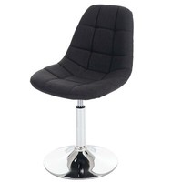 Stuhl HWC-A60, Esszimmerstuhl Drehstuhl, Retro, Stoff/Textil Dunkelgrau Chromfuß