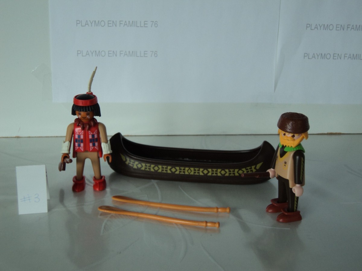 PLAYMOBIL 4012 CAMP indien super lot avec tipi (tente), cheval, canoë