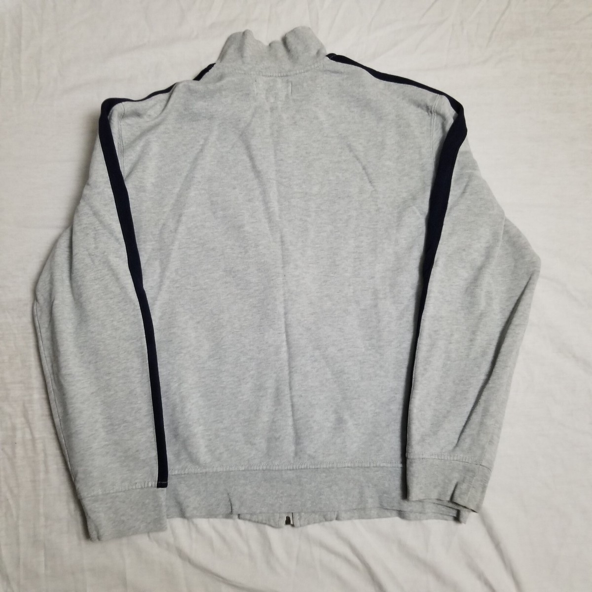 VTG 90s Polo Ralph Lauren Track Jacket Gray Blue Striped Pony Logo