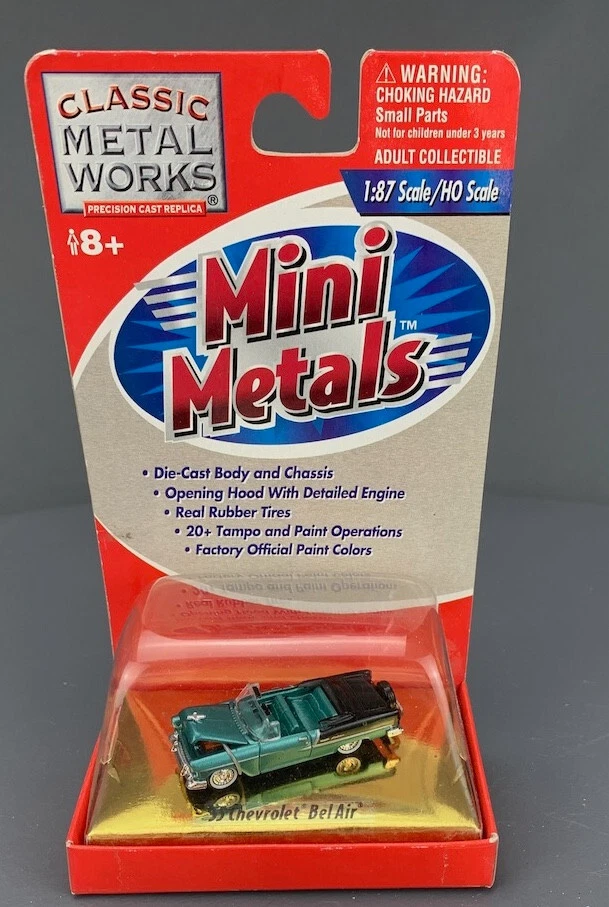 1:87 Classic Metal Works 30106 1955 Chevy Bel Air Convertible Turquoise HO5877 - Image 2 of 4