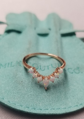 Milk Couture Co. The Aurora Crown Stacking Ring sz 8 Sterling Silver