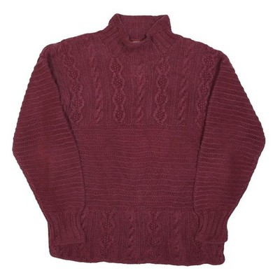 AMERICAN EAGLE Damen Rot Heavy Knit Zopfmuster Rollkragen Pullover S