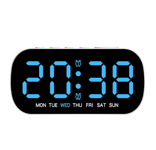 Electric Digital Alarm Clock LED Large Display Battery Backup Snooze Dual Alarm