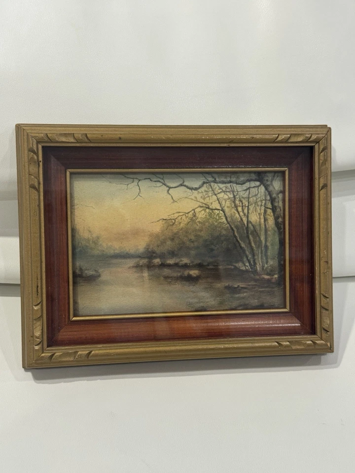 Acuarela Original “Escena de Golf” por Robert Meecham -Enmarcado 29”x22” Foto 2 de 4