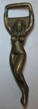 Vintage Art Deco Solid Brass Nude Lady Bottle...