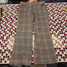 Vtg 70's Levi's PANATELA Plaid Flared Slacks Pants Trousers M: 32x28
