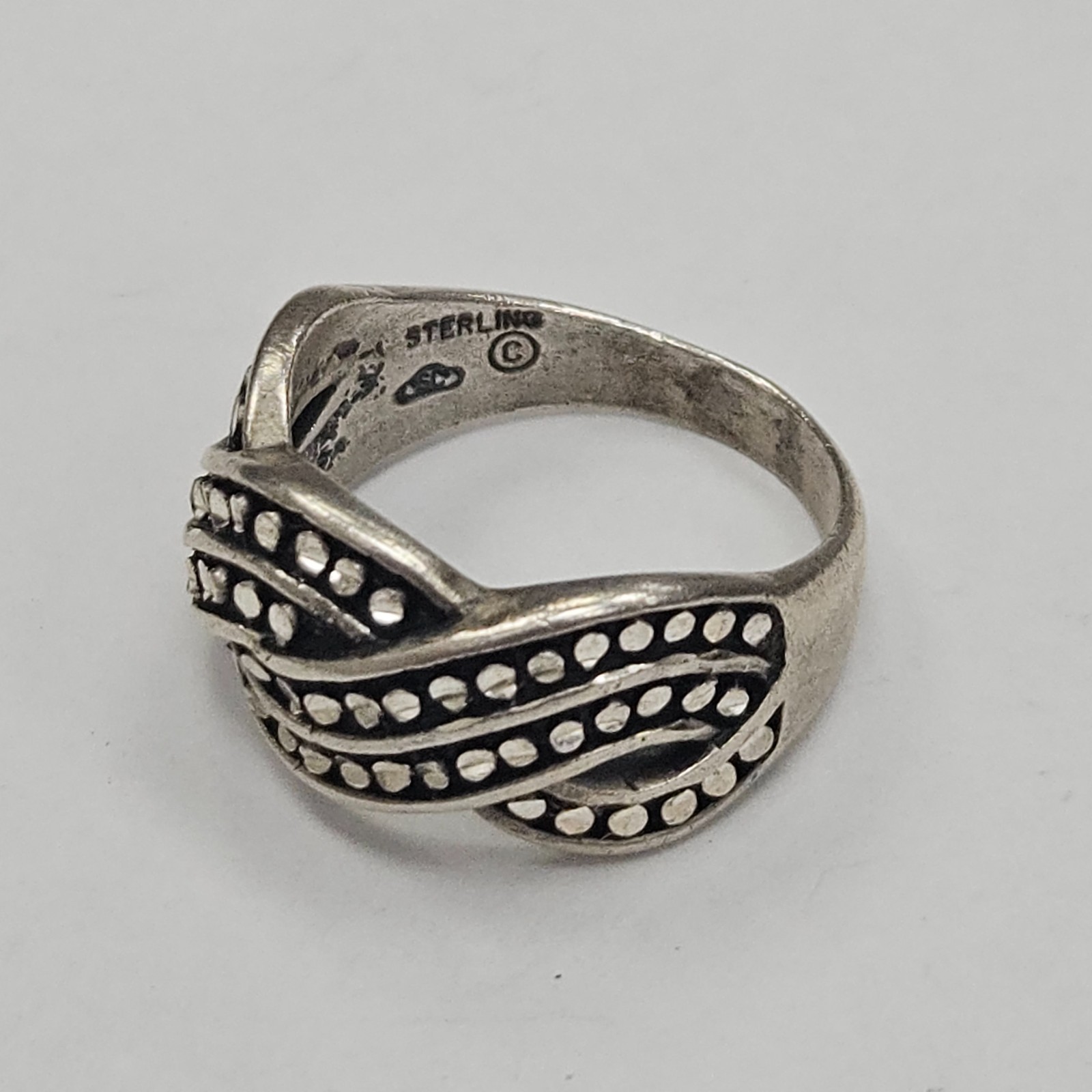 Silver Cloud Sterling silver Dot Design Crossover… - image 2