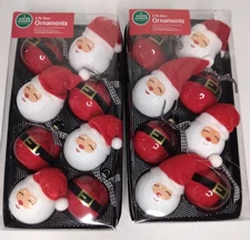 Winter Wonder Lane Christmas Tree Glass Ornaments Set 8 ( Lot of 2)