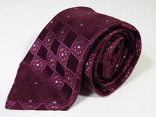 Ike Behar Men's Purple Geometric Silk Tie New!