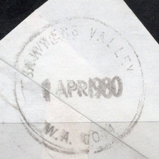 1 APR 1980 dated complete CIRCULAR postmark SAWYERS VALLEY, WA 6074