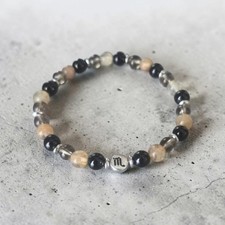 6MM SCORPIO NOVEMBER BIRTHDAY ZODIAC BIRTHSIGN CRYSTAL BEADED GEMSTONE BRACELET