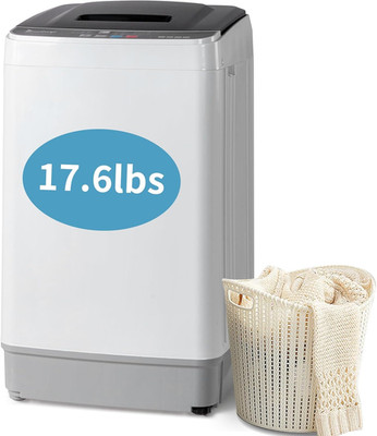Full Automatic Washing Machine, 17.6Lbs Top Load Portable Washer with Drain Pump