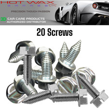 20 License Plate Screws Slotted Hex Head - Metric 6mm x 16mm