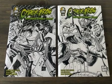 Cyberfrog Unfrogettable Tales #1-2 (All Caps Comics) Black & White Covers - Nice