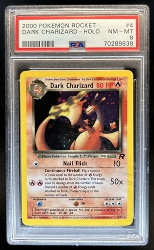 2000 Pokemon Team Rocket Dark Charizard Holo #4/82 PSA 8