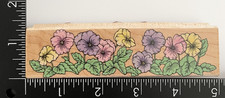 Hero Arts Large Pansy Flower Border H821 Wood Mounted Rubber Stamp