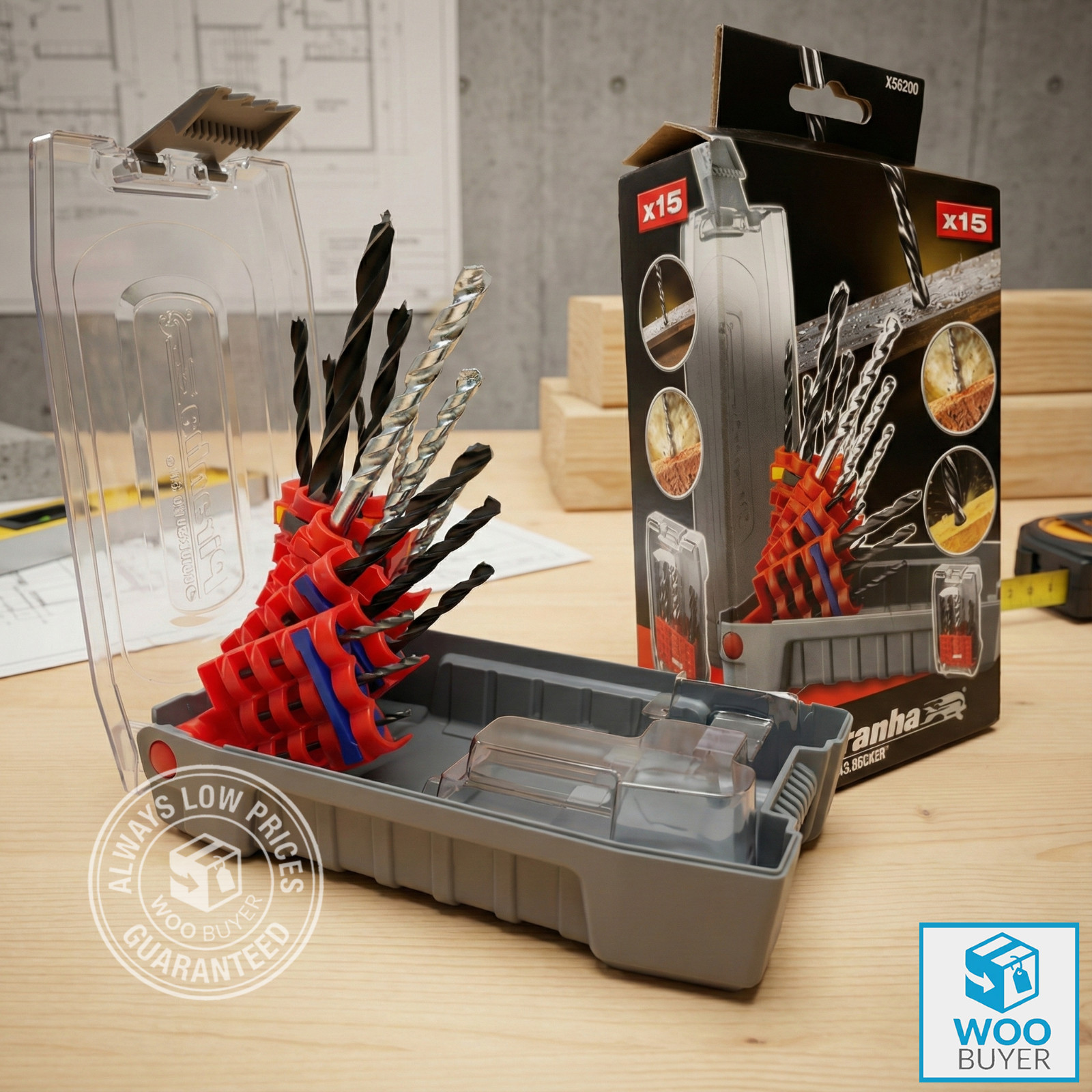 Black & Decker 15 Piece Combined HSS and Masonry Drill Bit Set X56200