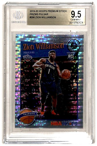Zion Williamson [Gold Pulsar Prizm] #296 2019 Panini Hoops Premium Stock card