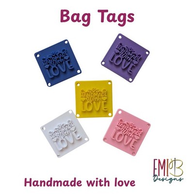5 Stück Handmade with love Taschenanhänger Etiketten für Ihre Nähprojekte