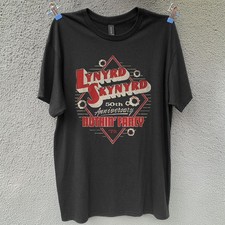 Lynyrd Skynyrd 50th Anniversary Nuthin Fancy Logo Black Cotton T-shirt S-5XL