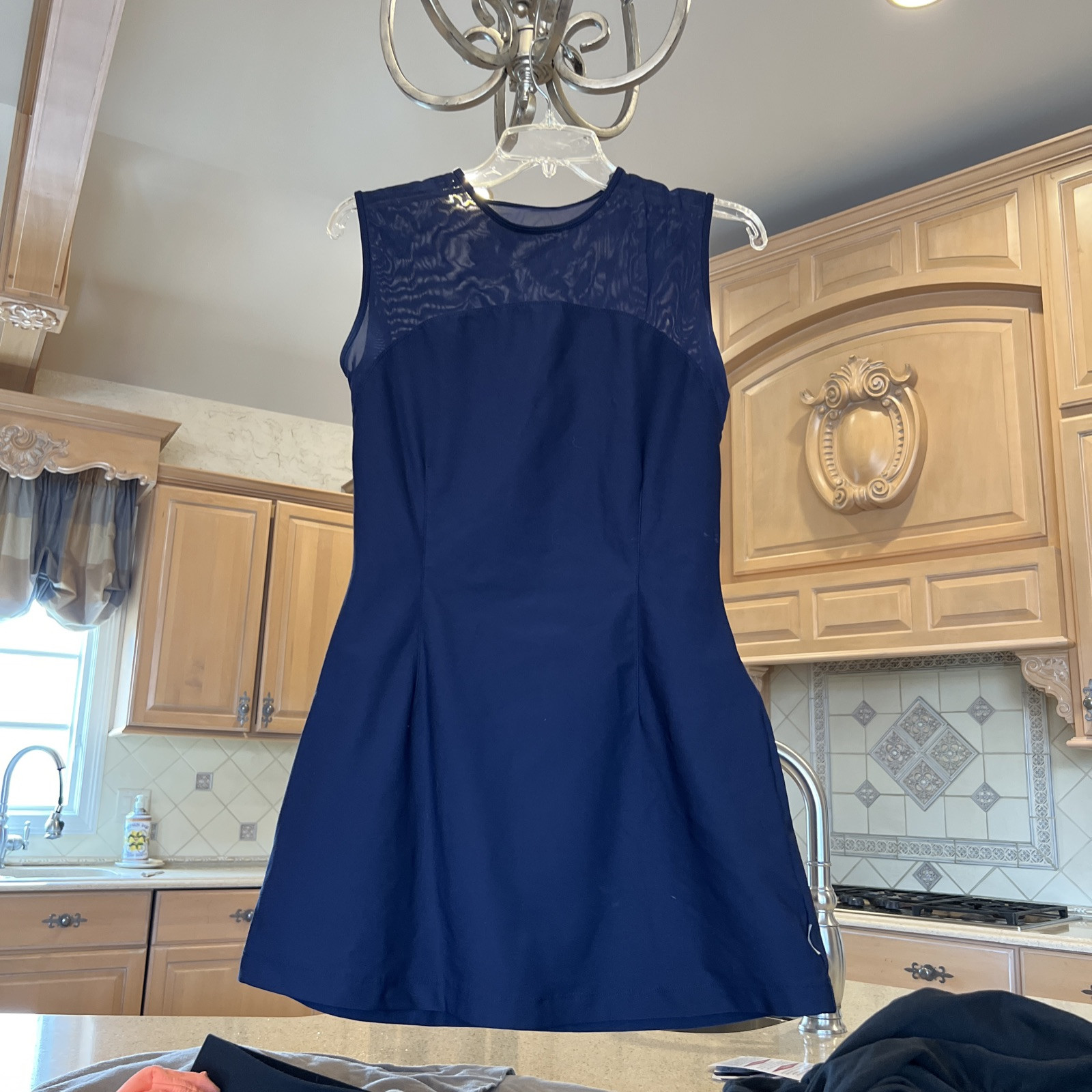 Vintage Nike Fit Dry Tennis Pickleball Dress Mesh Top Womens M Medium 8-10 Navy