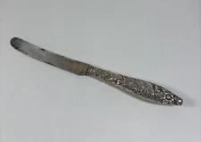 GreenLeaf & Crosby Gorham Florida Silver Repousse Floral Knife Inverted Edge