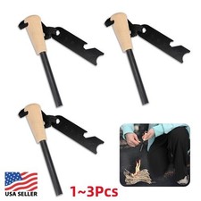 1/2/3Pcs Fire Starter Flint Steel Striker Survival Kit Ferro Rod Camping USA