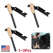 1/2/3Pcs Fire Starter Flint Steel Striker Survival Kit Ferro Rod Camping USA