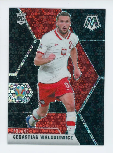 2021 Sebastian Walukiewicz Panini Mosaic Black Poland Rookie Soccer Card 1/1