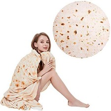 70X70 Inches Soft Flannel Burrito Tortilla Blanket Round Throws Tortilla Blanket