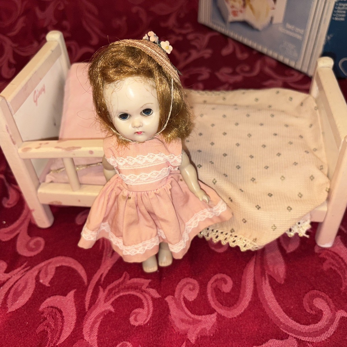 Vintage Vogue Ginny Doll & Wood Bed W/accessories 1950s USA | eBay