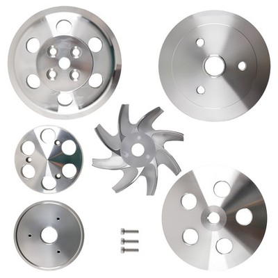 Short Water Pump 2/3 Grooves Kit Aluminum Triple Groove for Chevy Small Block