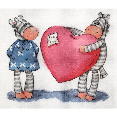Klart counted cross stitch kit ''Just for You'' 19x18cm, DIY