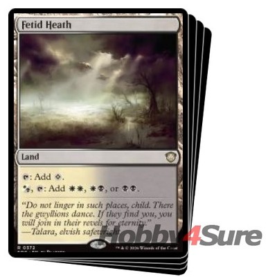 Fetid Heath X4 M/NM Magic: The Gathering MTG Secrets Of Strixhaven Commander