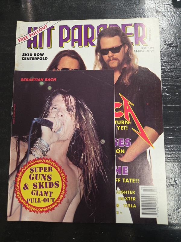 Hard Rock Magazine October 1991 #325 Guns/Skids Giant Pull-Out Skid Row C-Fold