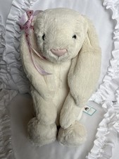 AUTHENTIC NWT Jellycat Bashful Cream Bunny LARGE 14.2  - FAST SHIP 