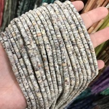 2x4mm Natural Grey Maifanite Stone Heishi Disc Spacer Beads for Jewelry Making
