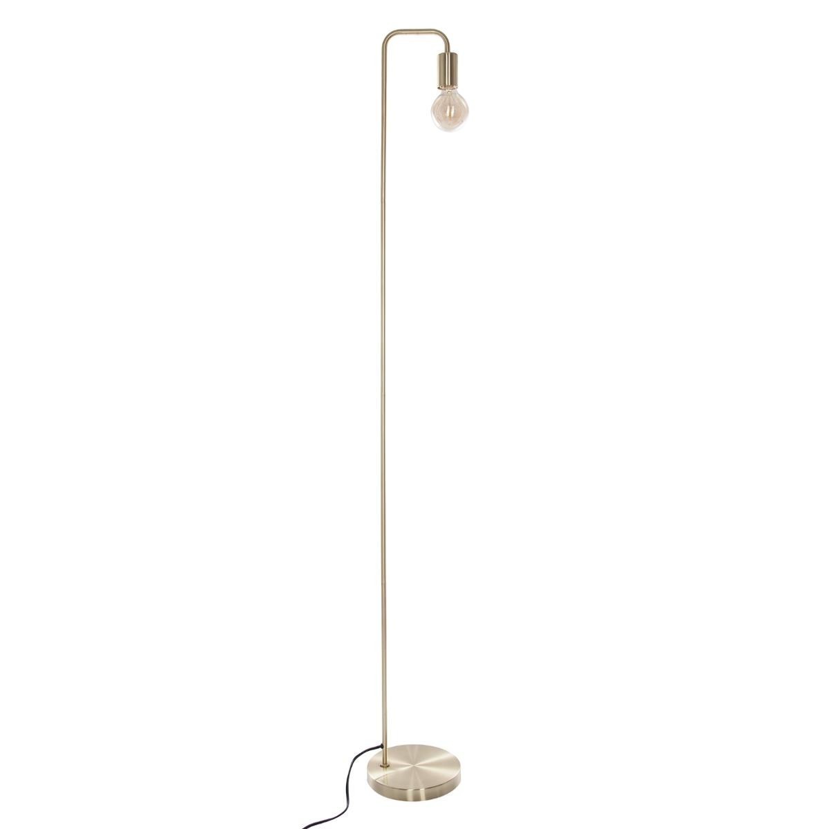 Lampadaire doré en métal 150cm Tige luminaire de salon droit