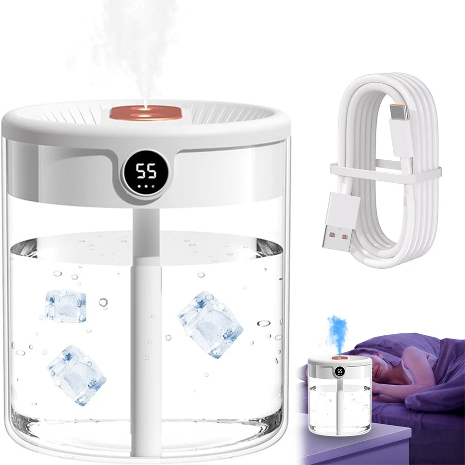 Großraum-Luftbefeuchter 2000ml Ultraschall Leise (36dB) mit Feuchtigkeitsanzeige - Bild 4 von 4