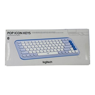 Logitech Bluetooth Keyboard Pop Icon Keys Lilac & Off White Wireless Keyboard