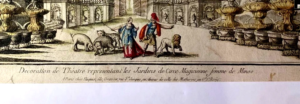 Jacques HUQUIER - "...Jardins de Circé Magicienne", XVIIIe - Vue d'optique - Photo 4/4