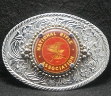XC11121 VINTAGE 1970s NATIONAL RIFLE ASSOCIATION GUNS ORGANIZATION BELT BUCKLE