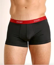 New 2(x)ist Speed Black Microfiber Boxer Trunk Brief Underwear sz L #440 2xist
